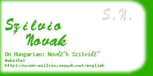 szilvio novak business card